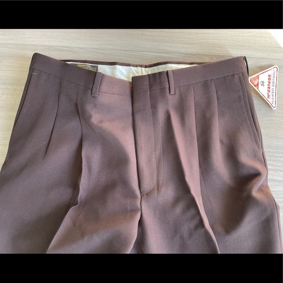 Vintage NWT McGregor Men's Brown Polyester Pants - 36 x 29.5 - Waist 36 Length M - Picture 5 of 9